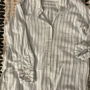 Black Tape_ Light Blue Striped Casual Shirt